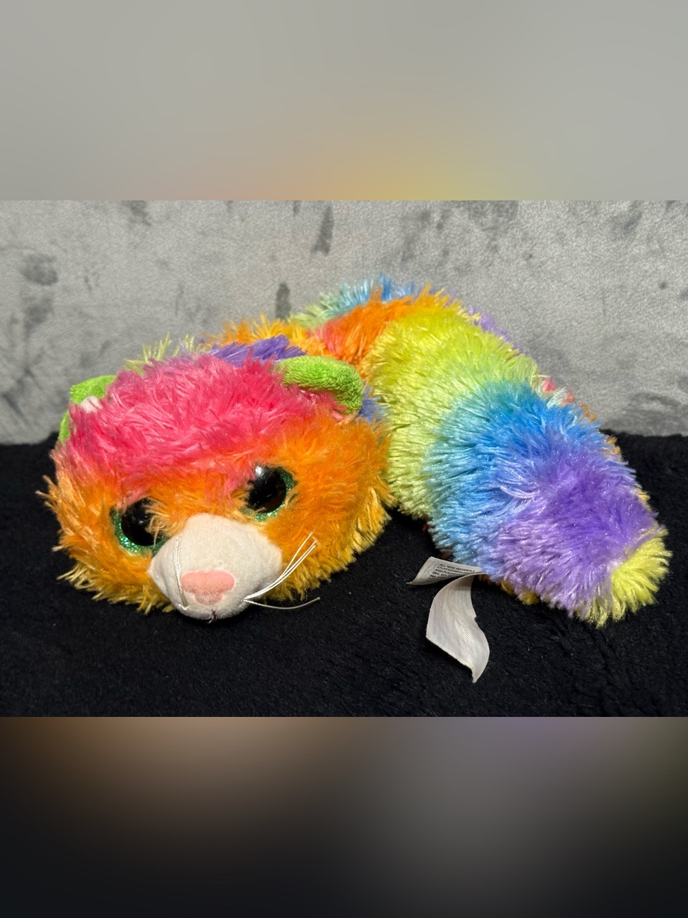 Fiesta Rainbow Cat Plush 16” Multicolor Fuzzy Stuffed Animal